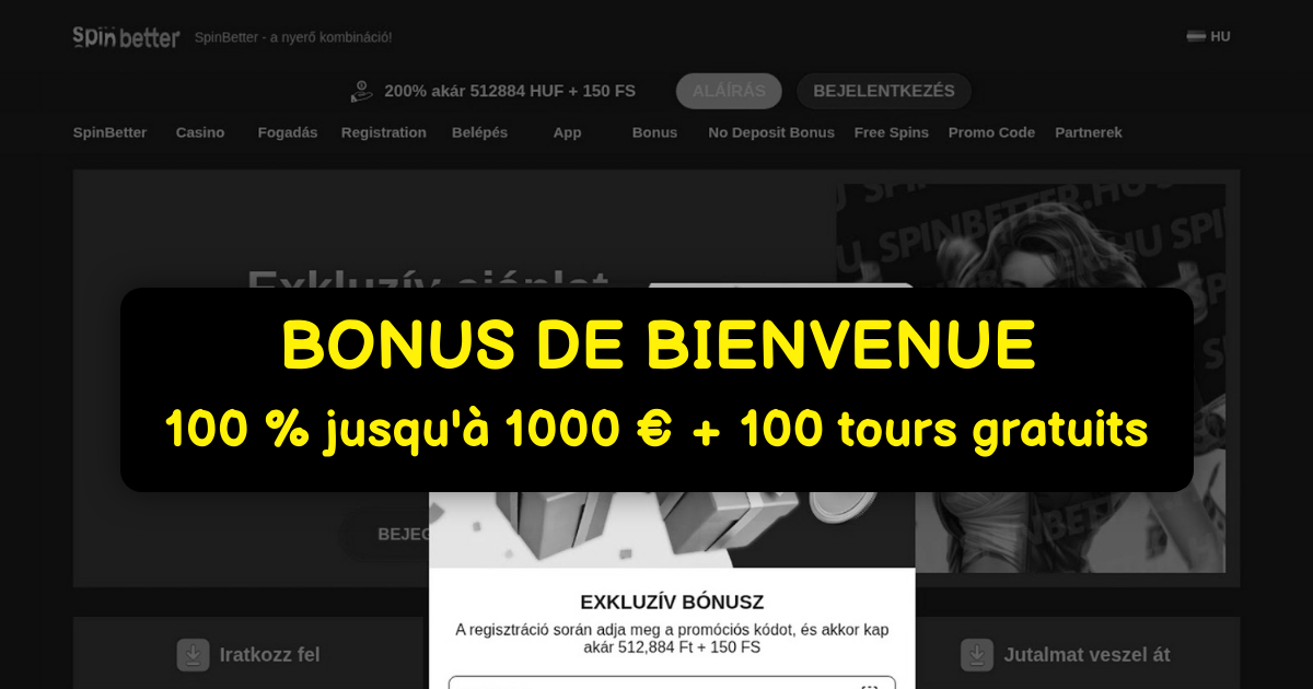 Spinbetter Casino welcome bonus