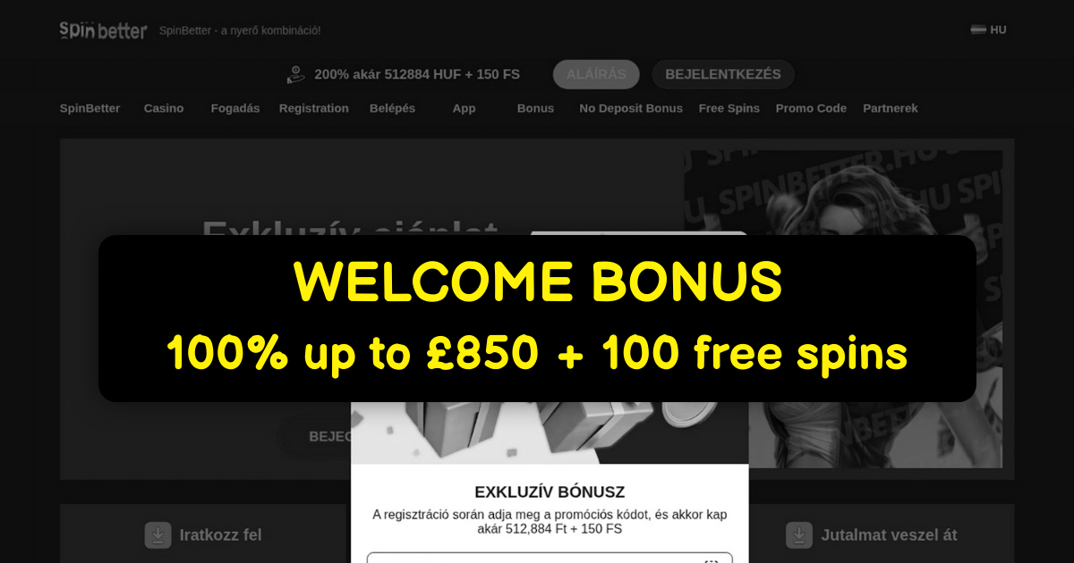 Spinbetter Casino welcome bonus